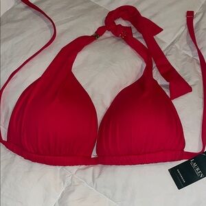 Ralph Lauren Red One Piece Swimwear Halter Style